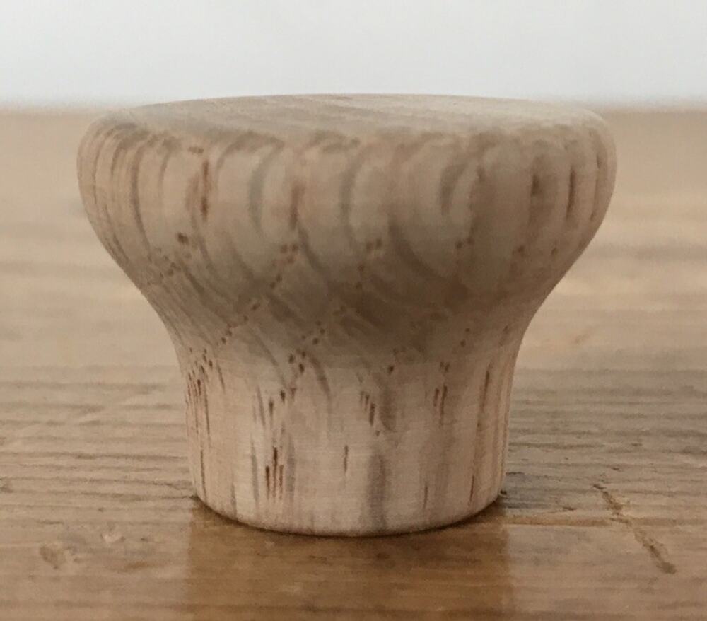 Set Lot of 4 New Unfinished 1" Solid Oak Wood Drawer Cabinet Knobs Pulls Wooden